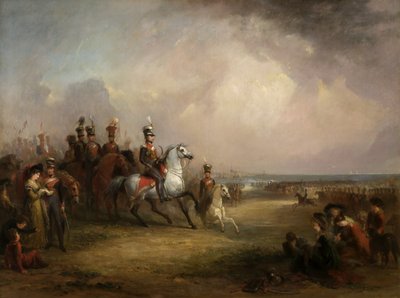 Coronel Sir John Leicester, Bt, y la Caballería de Cheshire Ejercitándose en las Arenas de Liverpool de George Jones