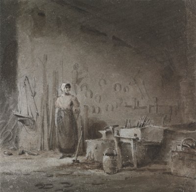 Interior de una herrería de George Jones