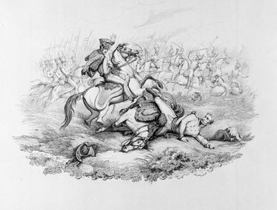 La Memorable Batalla de Waterloo - La Situación Peligrosa del Mariscal Blücher en la Batalla de Ligny, 1815 de George Jones
