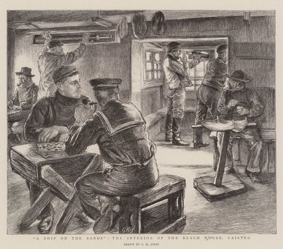 Un Barco en las Arenas, el Interior de la Casa de la Playa, Caister de George Kingston Jones