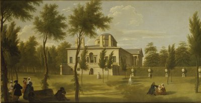 Vista de la villa de Chiswick desde el césped, c.1735 de George Lambert