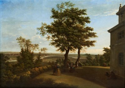 Westcombe House, vista desde la terraza, con Londres a lo lejos de George Lambert