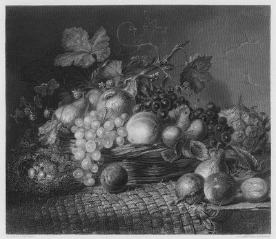 El regalo de otoño, del cuadro en la Galería Vernon (grabado) de George Lance