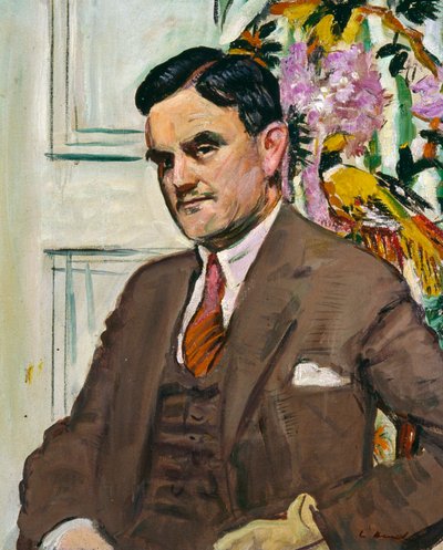 Dr Tom J Honeyman, Director de las Galerías de Arte de Glasgow 1939-54, c.1930 (óleo sobre lienzo) de George Leslie Hunter