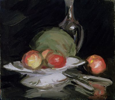 Naturaleza muerta cuenco de fruta, melón y garrafa de George Leslie Hunter