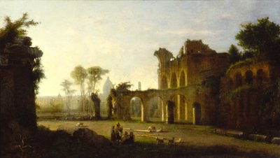 Vista del Templo de la Paz en el Foro Romano, 1864 de George Loring Brown