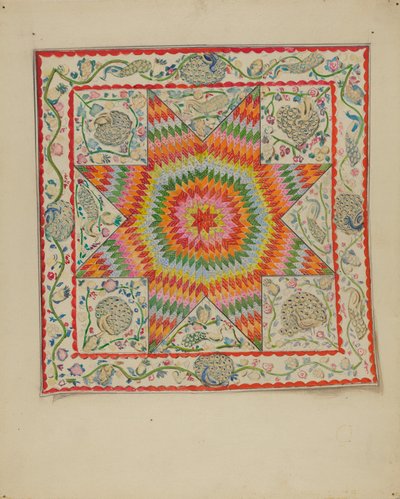 Colcha de apliques y patchwork de George Loughridge