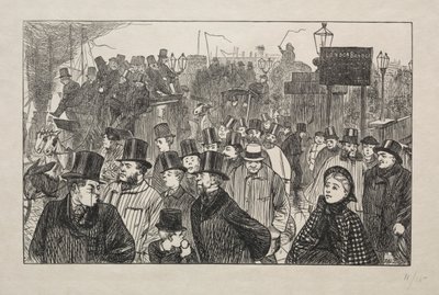 La corriente viva en el Puente de Londres - En el puente de George Louis Palmella Busson Du Maurier