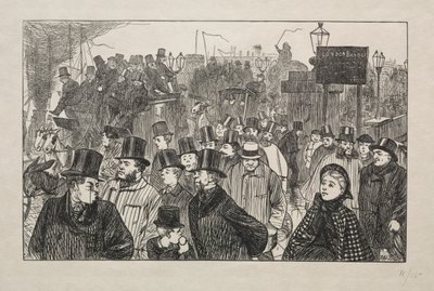 La Corriente Viva en el Puente de Londres - En el Puente, 1863 de George Louis Palmella Busson Du Maurier