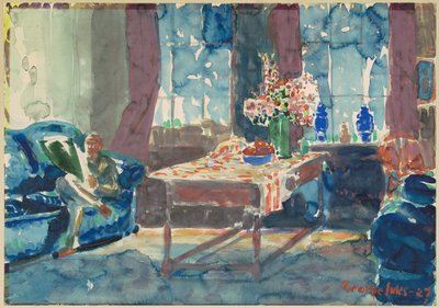 Autorretrato: Interior de mi apartamento en Nueva York de George Luks