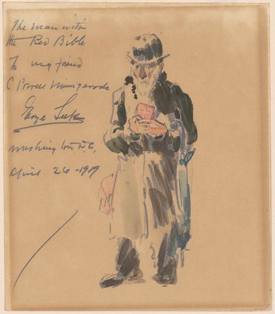 El hombre con la Biblia roja de George Luks