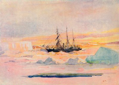 El barco de Shackleton, el Nimrod, en el estrecho de McMurdo, 1909 de George Marston