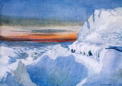 El regreso del sol en la Antártida, ilustración de 