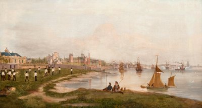 Magdalen Green antes del ferrocarril de Dundee a Perth de George McGillivray