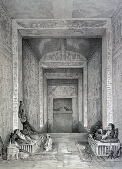 Interior de un templo, Egipto, siglo XIX de George Moore