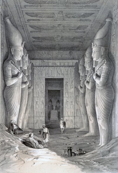 Interior del Gran Templo, Abu Simbel, siglo XIX de George Moore