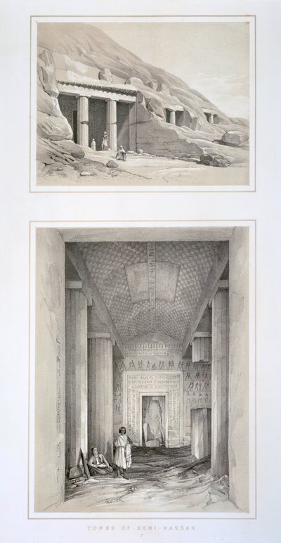 Tumbas de Beni-Hassan, Egipto, siglo XIX de George Moore