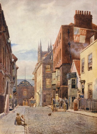 Church Street, mirando al sur (litografía en color) de George Moore Henton