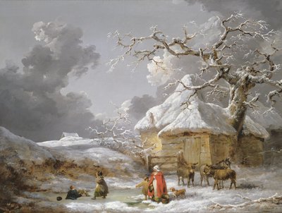 Una caída en el hielo de George Morland