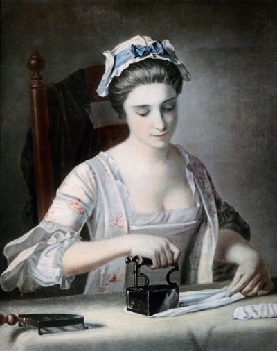 Una criada planchando, siglo XVIII de George Morland