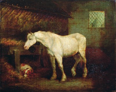 Una vieja yegua gris en un pesebre de George Morland