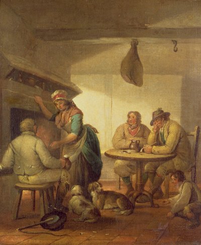 Campesinos junto a una chimenea de posada, 1796 de George Morland