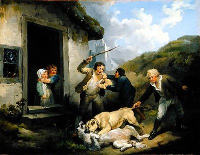 Perros peleando (óleo sobre lienzo) de George Morland