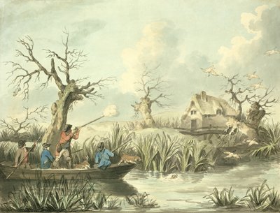 Caza de Patos (grabado por Thomas Rowlandson, pub. por J. Harris, 1789) de George Morland