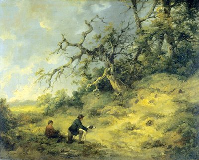 Cazando con hurones de George Morland