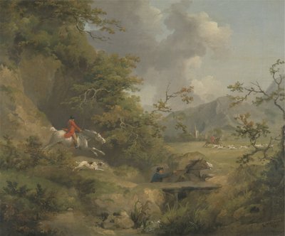Caza de zorros en un país montañoso de George Morland