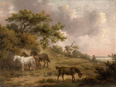 Paisaje con Cuatro Caballos de George Morland