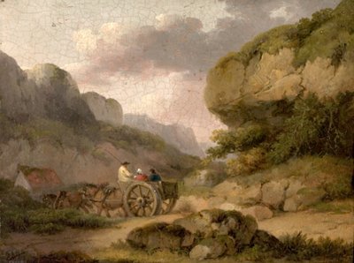 Paisaje con Caballos, Carro y Figuras de George Morland
