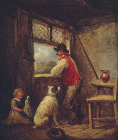 Campesino en una ventana, principios de 1790 de George Morland