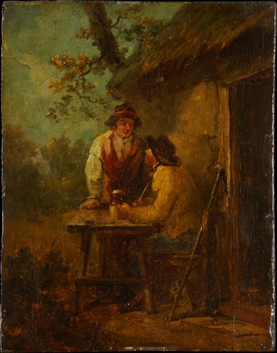 Campesinos delante de una cabaña de George Morland