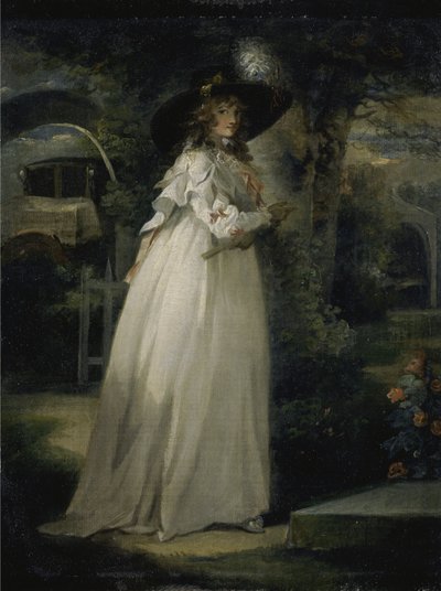 Retrato de una niña en un jardín, c.1786-88 de George Morland