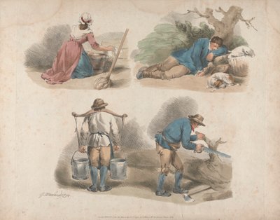 Conjunto de cinco: Estudios sobre los trabajadores de George Morland