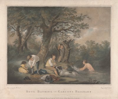 Juego de cuatro: Baño de Niños de George Morland