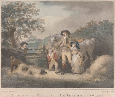 Juego de cuatro: El granjero enfadado de George Morland