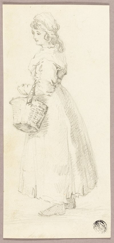 Chica de pie con cesta de George Morland