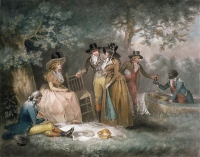 El banquete de los pescadores, grabado por William Ward, publicado por J.R. Smith, 1789 de George Morland