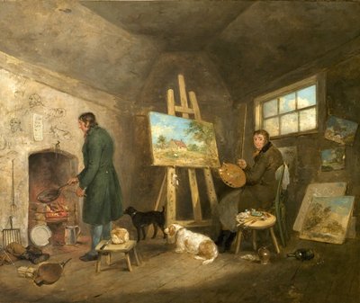 El Artista en su Estudio y su Hombre Gibbs, 1802 de George Morland