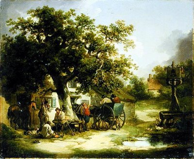 La posada Bell, Kilburn de George Morland