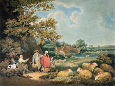 Los Pastores, grabado por William Ward, pub. por H. Morland, 1806 de George Morland