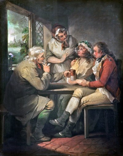 El regreso del soldado, c.1790 (óleo sobre lienzo) de George Morland