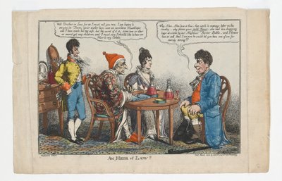 Un HEREDERO por LEY!!, grabado hecho por Charles Williams, 1808 de George Moutard Woodward