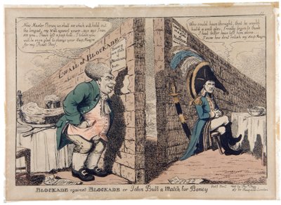 Bloqueo contra Bloqueo o John Bull a la altura de Boney de George Moutard Woodward