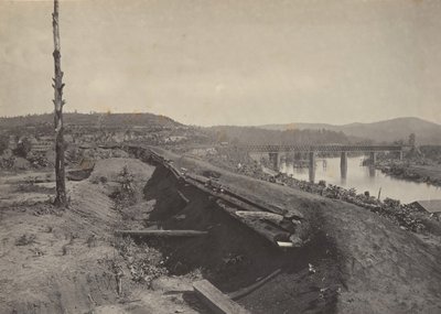 Defensas del Puente Etawah, 1860s de George N. Barnard