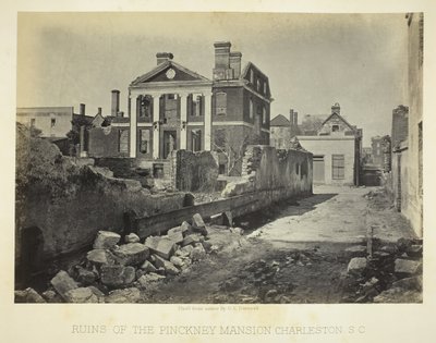 Ruinas de la Mansión Pinckney, Charleston, S.C. de George N. Barnard