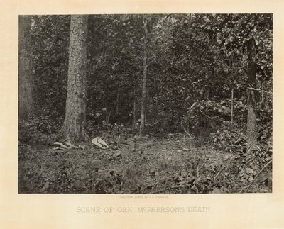 Escena de la muerte del General McPherson, Georgia, de Vistas Fotográficas de la Campaña de Sherman de George N. Barnard