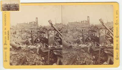 Estereografía de las ruinas de la tienda Mammoth de Field & Leiter después del incendio de Chicago de 1871, 1871 de George N. Barnard
